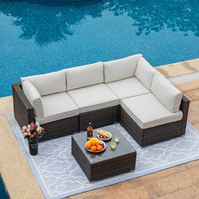 5 piece wicker online outdoor setting